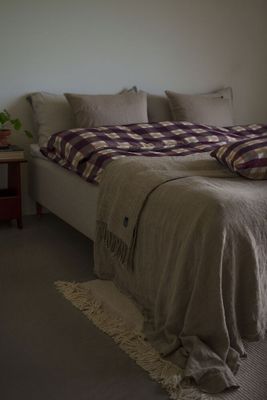 Hedekas Röd Flanell Rutigt Bäddset Enkeltäcke 150x210 Lord Nelson