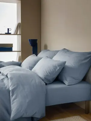 Harmoni Ljusblå Satin Dra på lakan 180x200 Höie