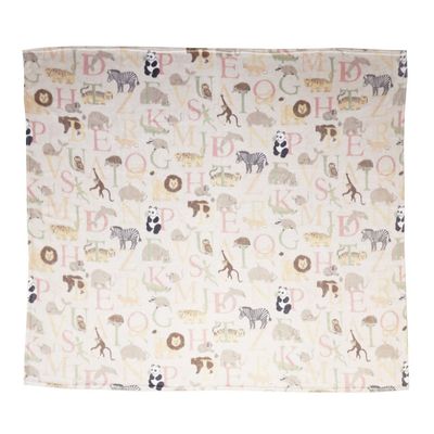ABC Beige Pläd Söta Djur Barn 130x150 Redlunds