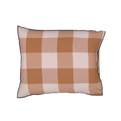 Rutigt Flanell Lejonfärgat Terrakotta Örngott 50x60 Gripsholm