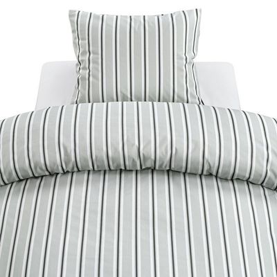 Sunnan Grön Randigt Bäddset Enkeltäcke 150x210 Borganäs of Sweden