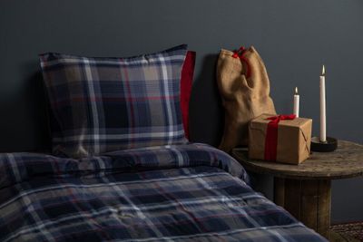 Stigen Garnfärgad Rutigt Marinblå Bäddset Enkeltäcke 150x210 Lord Nelson