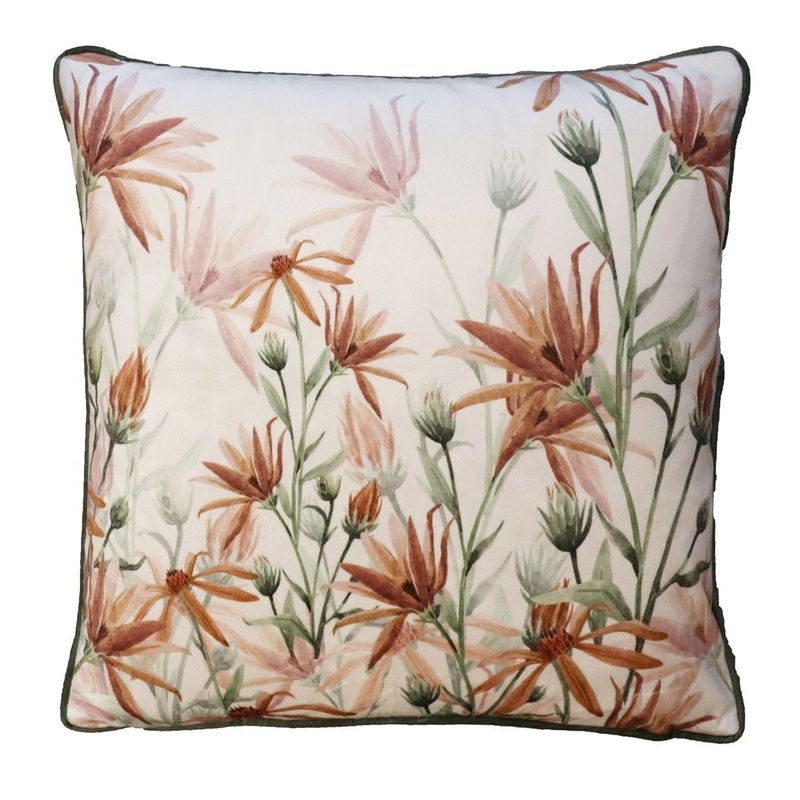 Denice Beige/Rost Blommor Kuddfodral 45x45 Redlunds