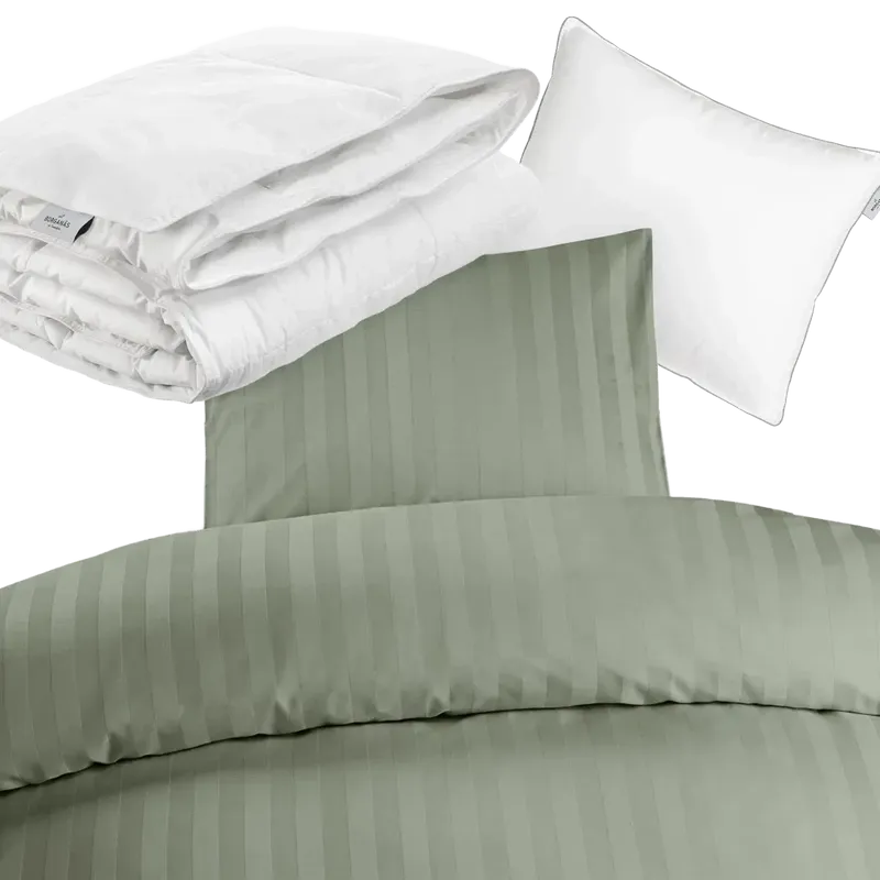 Hotellpaket Grön Standard - Täcke, kudde och bäddset