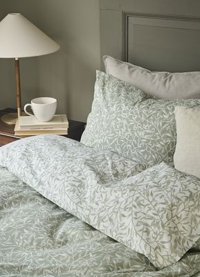 Garden Grön Blad Bäddset Dubbeltäcke 220x210 Borganäs of Sweden