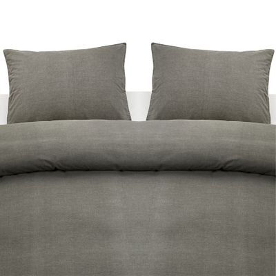 Enfärgat Grå Washed Bäddset Dubbeltäcke 220x210 Borganäs of Sweden