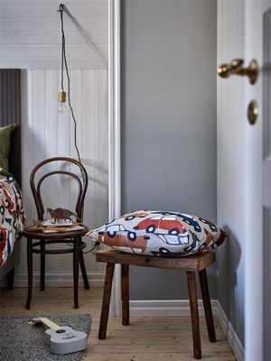 Bilar Retro/Beige Barn Bäddset Enkeltäcke 150x210 Redlunds