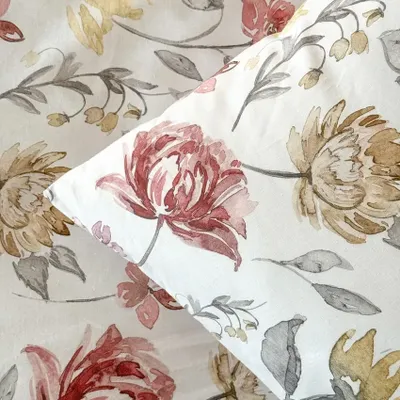 Wilma Rosa Blommigt Bäddset Enkeltäcke 150x210 Classic Textile