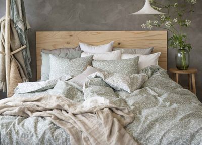 Garden Grön Blad Bäddset Dubbeltäcke 220x210 Borganäs of Sweden