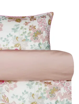 Cassandra Rosa Blommor Satin Bäddset Enkeltäcke 150x210 Höie