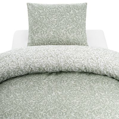 Garden Grön Blad Bäddset Enkeltäcke 150x210 Borganäs of Sweden