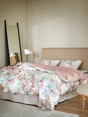 Cassandra Rosa Blommor Satin Bäddset Enkeltäcke 150x210 Höie