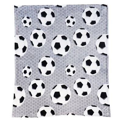 Fotboll Grå Pläd Barn 130x150 Redlunds