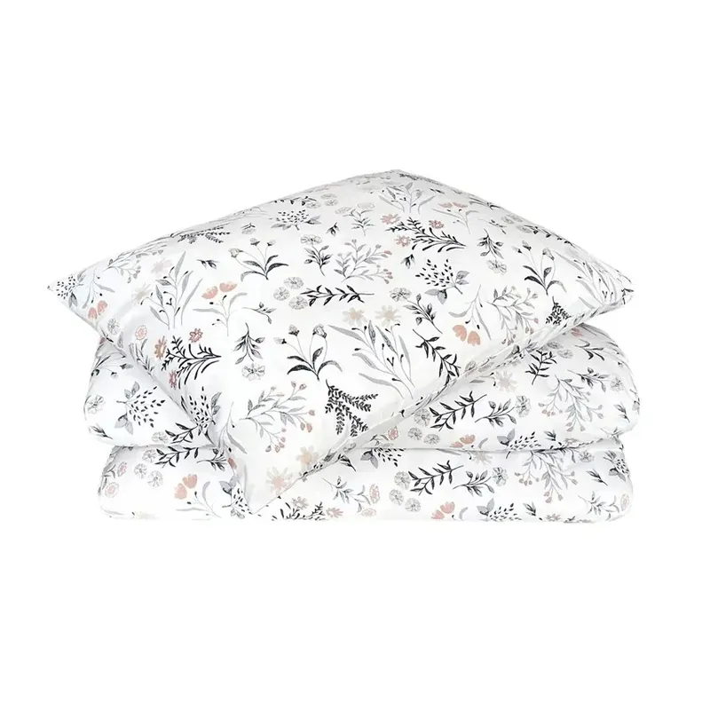 Juliana Rosa/Blå Blommigt Bäddset Enkeltäcke 150x210 Classic Textile