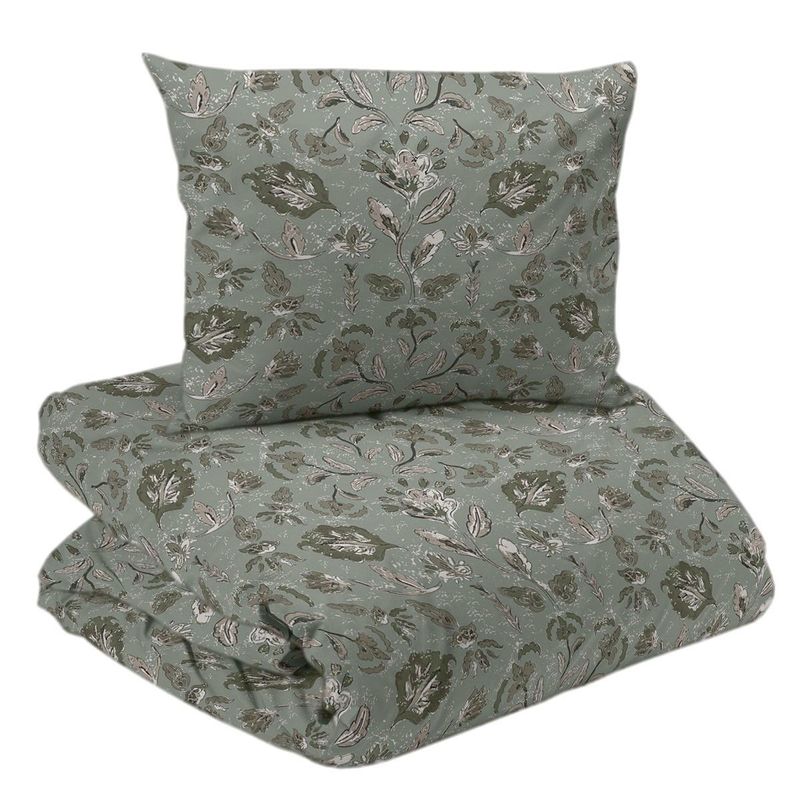 Ingela Satin Grön Bäddset Enkeltäcke 150x210 Redlunds