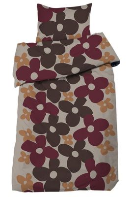 Happy Brun/Vinröd Bäddset Enkeltäcke 150x210 Redlunds