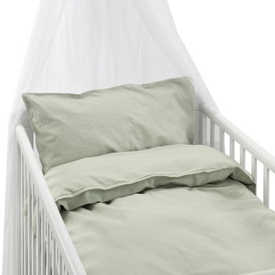 Enfärgat Grön Humble Bäddset Barn Spjälsäng 100x130 Borganäs of Sweden