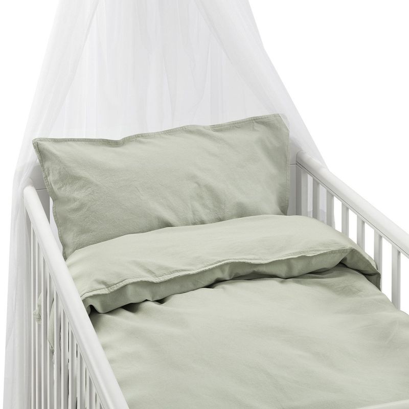 Enfärgat Grön Humble Bäddset Barn Spjälsäng 100x130 Borganäs of Sweden