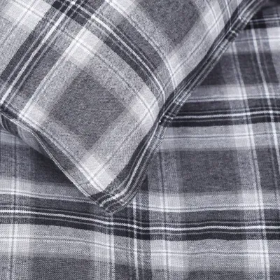 Örngott Arjeplog Flanell Rutigt Svart/Grå 50x60 Classic Textile