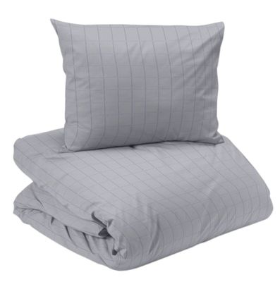 Square Satin Ljusgrå Bäddset Enkeltäcke 150x210 Redlunds