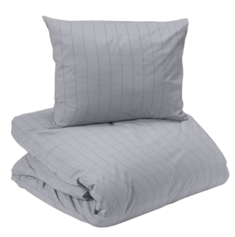 Square Satin Ljusgrå Bäddset Enkeltäcke 150x210 Redlunds