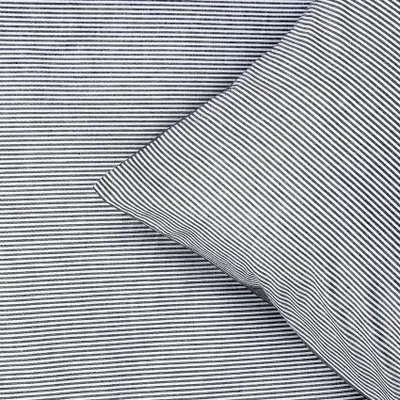 Runmarö Randigt Chambray Svart/Vit Bäddset Enkeltäcke 150x210 Classic Textile