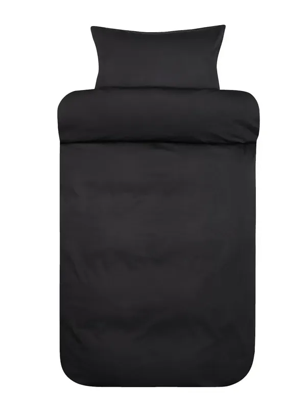 Harmoni Satin Svart Bäddset Enkeltäcke 150x210 Höie