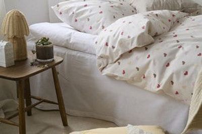 Hjärtrud Beige Bäddset Enkeltäcke 150x210 Borganäs of Sweden