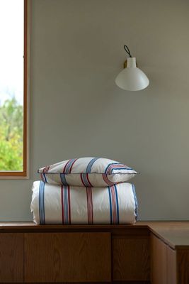 Sydkoster Beige Percale Randigt Bäddset Enkeltäcke 150x210 Lord Nelson Victory