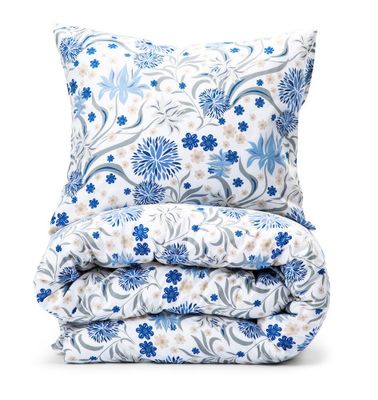 Skulestad Blå Blommigt Bäddset Enkeltäcke 150x210 Lord Nelson