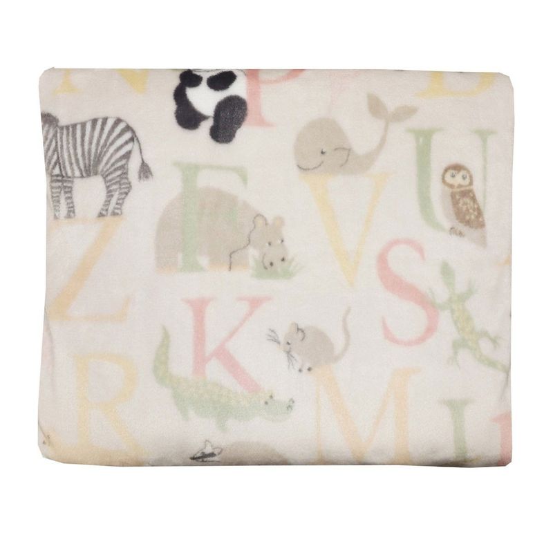 ABC Beige Pläd Söta Djur Barn 130x150 Redlunds