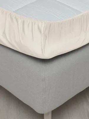 Harmoni Elfenben Satin Dra på lakan 180x200 Höie