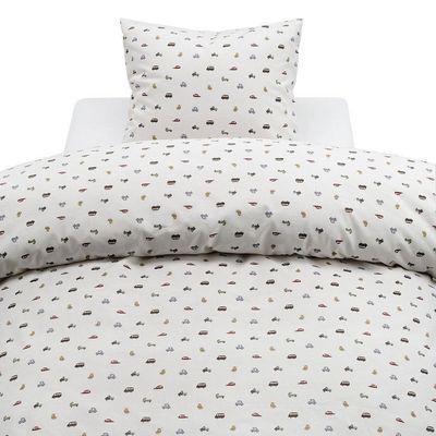 John Beige Bilar Barn Bäddset Enkeltäcke 150x210 Borganäs of Sweden