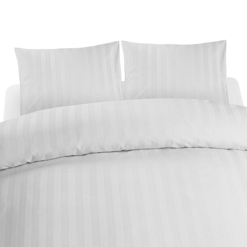 Hotell Satin Vit Bäddset Dubbeltäcke 220x210 Borganäs of Sweden