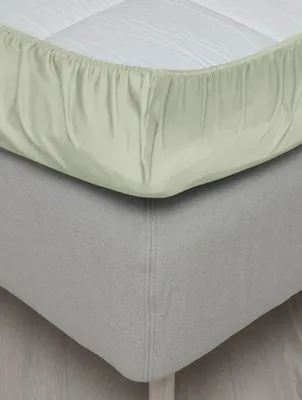 Harmoni Ljusgrön Satin Dra på lakan 180x200 Höie