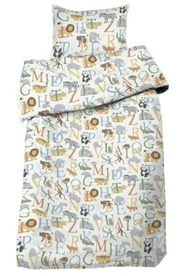 ABC Vit Söta Djur Barn Spjälsäng Bäddset 100x130 Redlunds