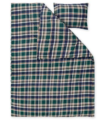 Mellbyn Flanell Rutigt Grön Bäddset Enkeltäcke 150x210 Lord Nelson
