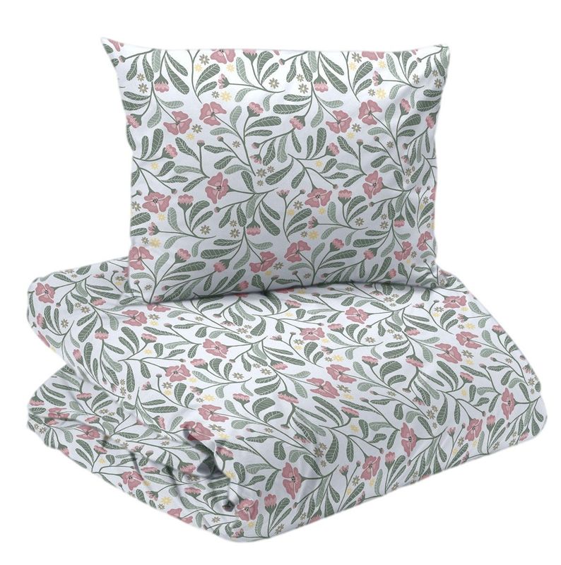 Lovis Vit/Rosa Blommigt Bäddset Enkeltäcke 150x210 Redlunds