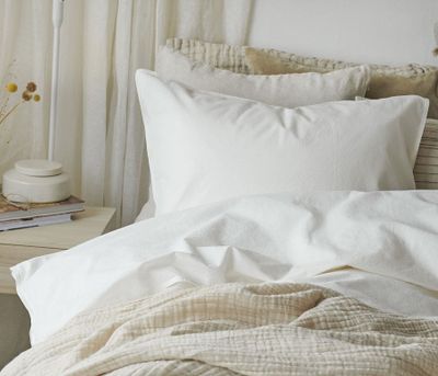 Enfärgat Vit Humble Bäddset Enkeltäcke 150x210 Borganäs of Sweden