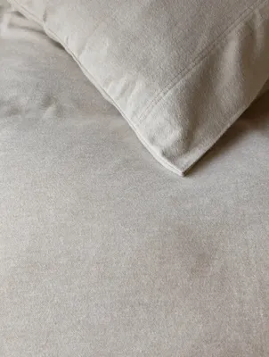 Casper Flanell Beige Bäddset Enkeltäcke 150x210 Höie