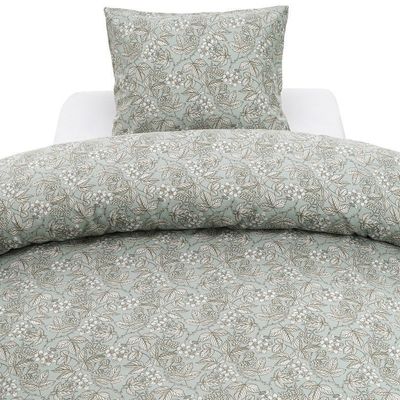 Blackberry Grön Blommigt Bäddset Enkeltäcke 150x210 Borganäs of Sweden