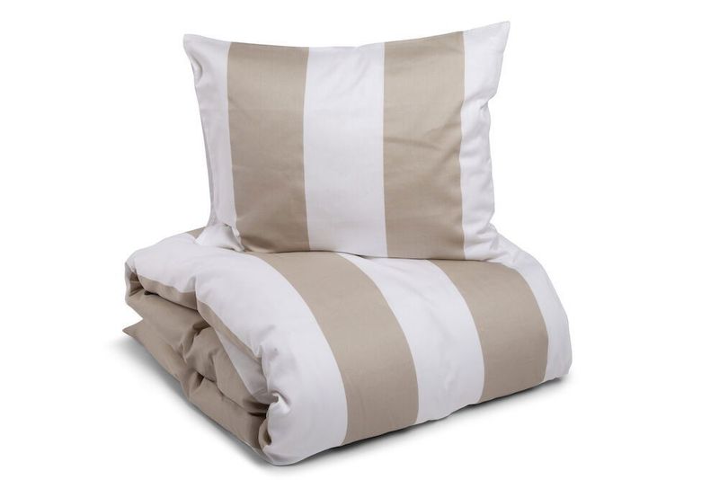 Örngott Fjällbacka Randigt Sand Satin 50x60 Kosta Linnewäfveri