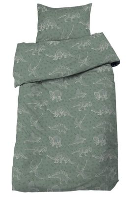 Dino Grön Dinosaurie Barn Bäddset Enkeltäcke 150x210 Redlunds