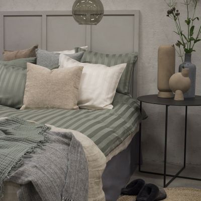 Hotell Satin Grön Bäddset Enkeltäcke 150x210 Borganäs of Sweden