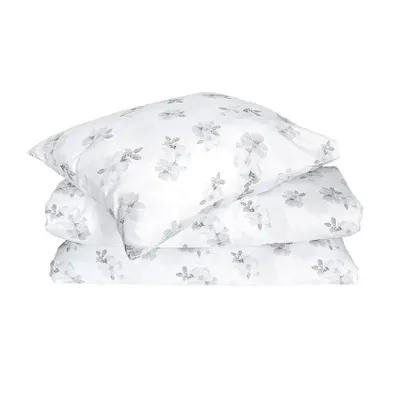 Örngott Mona Ljusgrå/Vit Satin Blommigt 50x60 Classic Textile