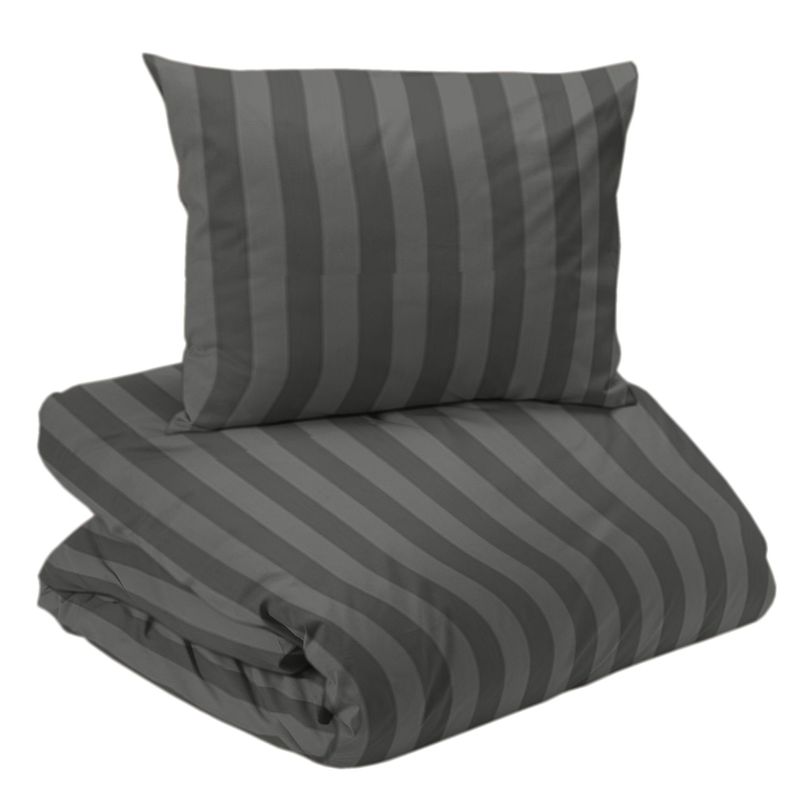 Hotell Mirage Bäddset Satin Mörkgrå Enkeltäcke 150x210 Redlunds