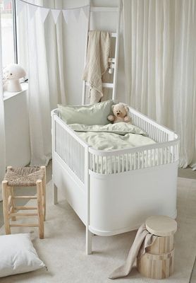 Enfärgat Grön Humble Bäddset Barn Spjälsäng 100x130 Borganäs of Sweden