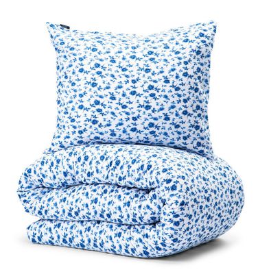 Fagerhult Blå Blommor Bäckebölja Bäddset Enkeltäcke 150x210 Kosta Linnewäfveri