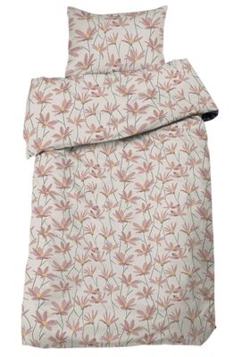 Ylva Beige/Rosa Rosa Blommor Bäddset Enkeltäcke 150x210 Redlunds