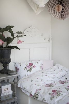 New Dawn Blommor Rosa Bäddset Enkeltäcke 150x210 Borganäs of Sweden